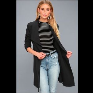 NWT Lulu’s Winnipeg Black Trench Coat